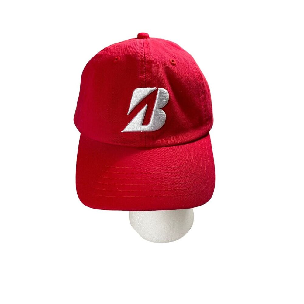 Bridgestone Golf  Hat Red Cotton New Adjustable Unisex Adults Strapback